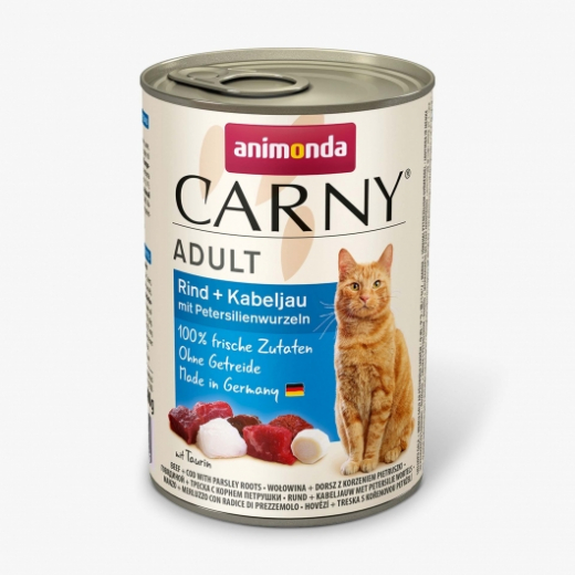 Animonda Cat Dose Carny Adult Rind & Kabeljau & Petersilienwurzeln - 400 g Verkauf nur in Verpackungseinheiten á 6 .
