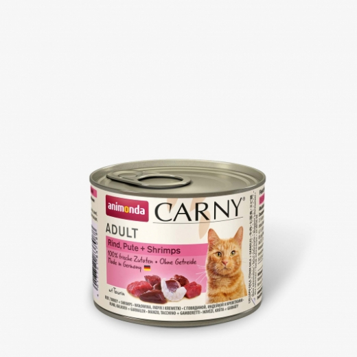 Animonda Cat Dose Carny Adult Rind & Pute & Shrimps - 200 g Verkauf nur in Verpackungseinheiten á 6 .